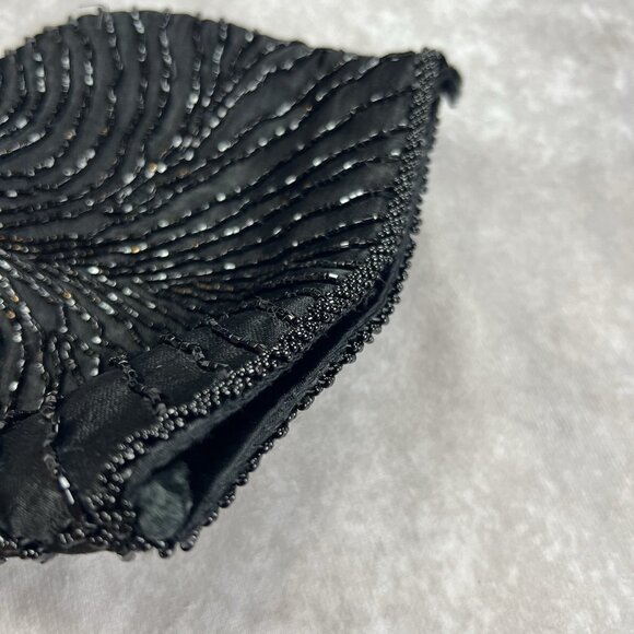 Maxfactor & Co. VTG Black Beaded Evening Clutch – Handmade – Strap Removed - Picture 4 of 6